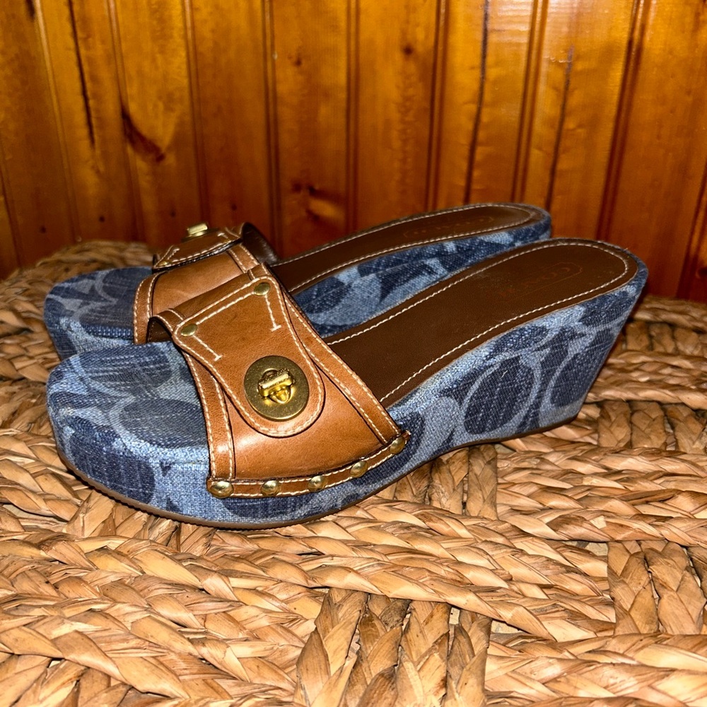 Blue Coach sandals